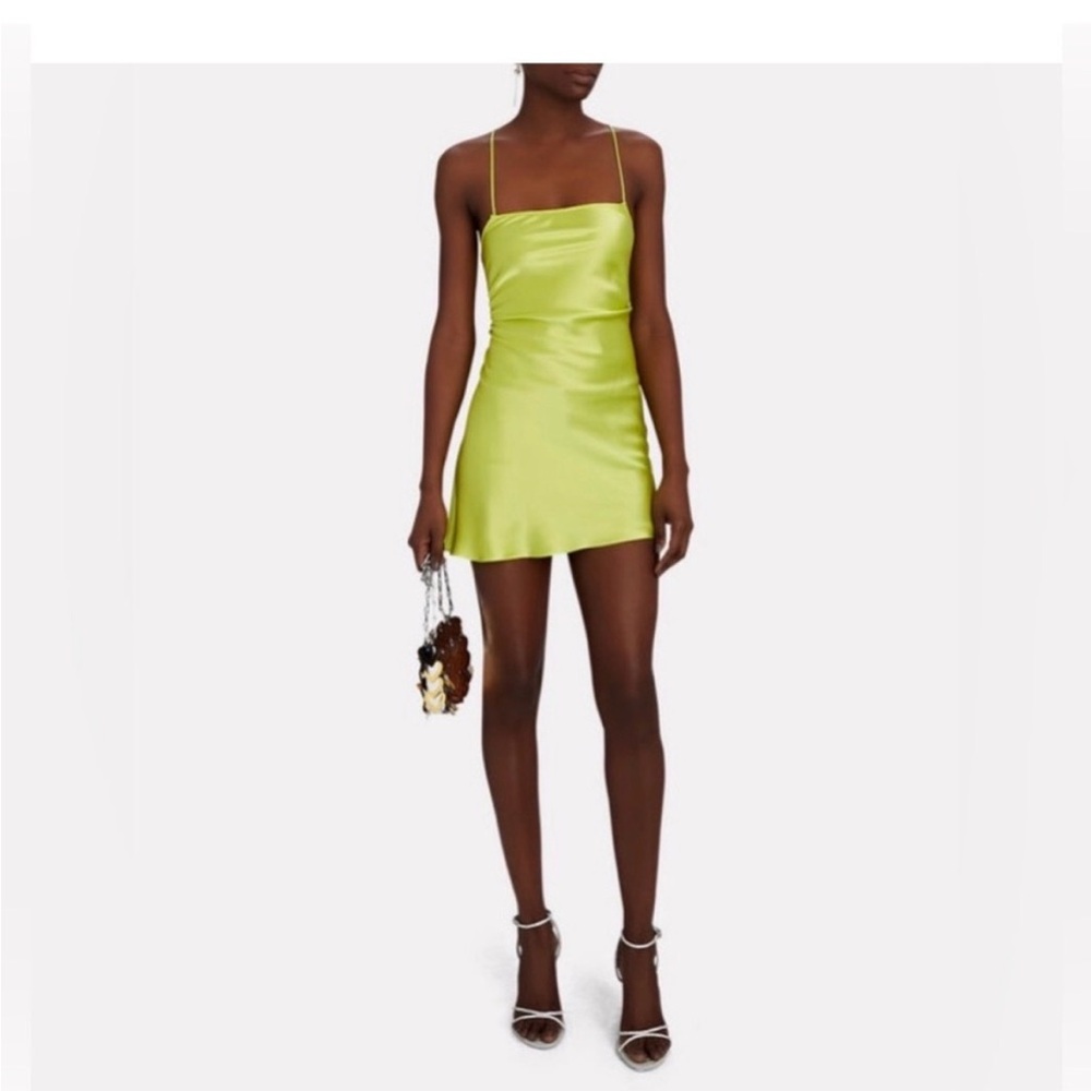 INTERMIX Lime Backless Mini Dress
